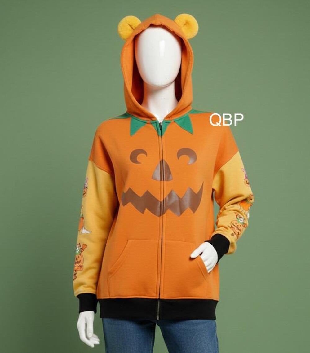 Vintage Inspired Disney Winnie The Pooh Pumpkin Jacket Hoodie Halloween Adult